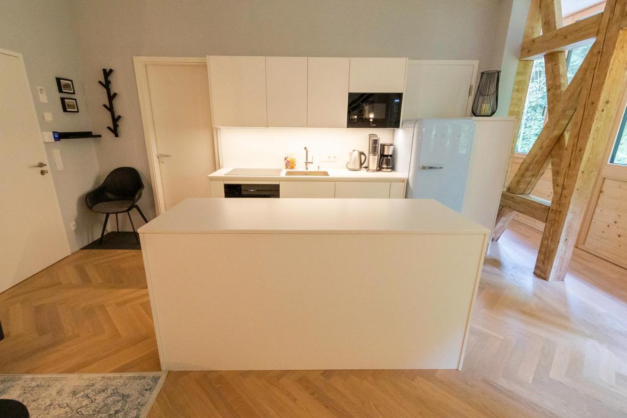 Apartment In Historischer Villa Mit Parkplatz Grünau im Almtal Dış mekan fotoğraf